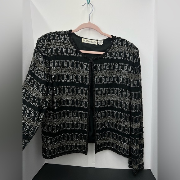 Vintage Scala Black Beaded Statement
Jacket, 100% PURE SILK LINING 100%POLYESTER - Picture 2 of 13